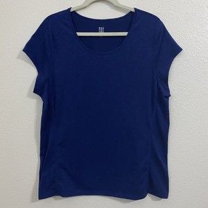Title Nine Womens Shirt Size XL Blue Active Short Sleeve Workout